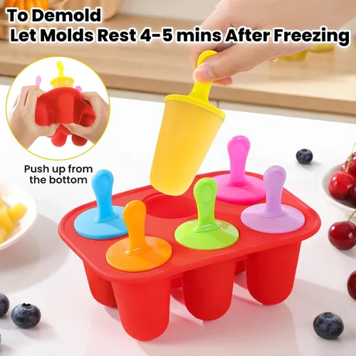 Miniatura 5 de Moldes de silicona para paletas pequeñas, sin BPA para niños, niños pequeños y bebés, moldes reutilizables para paletas de hielo, mini moldes