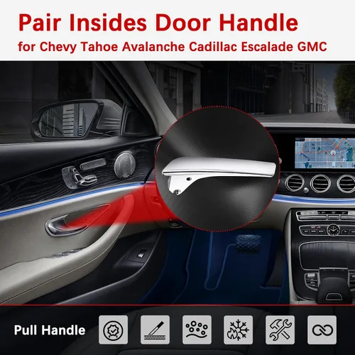 Miniatura 6 de FAERSI Par de manijas interiores para puerta del conductor y del pasajero Compatible con 2007 2008 2009 2010 2011 2012 2013 2014 Chevy Silverado