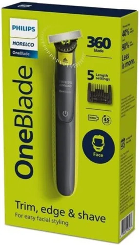 Miniatura 2 de Philips Norelco QP2724/70 OneBlade - Recortadora eléctrica con sistema de doble protección, peine ajustable 5 en 1 e innovadora hoja 360