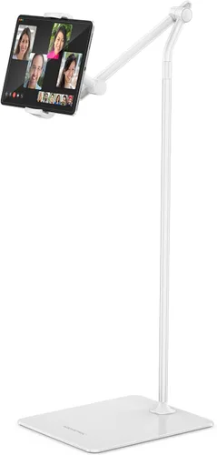 Miniatura 9 de AboveTEK Soporte de piso para tableta, elegante soporte de piso para iPad de altura ajustable con base estable, soporte de aluminio de rotación
