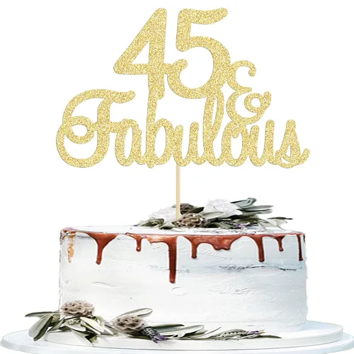 Miniatura 23 de Gyufise 1 decoración de 30 con purpurina dorada y fabulosos adornos para tartas de 30 años y fabulosos adornos para tartas de cumpleaños de 30 años