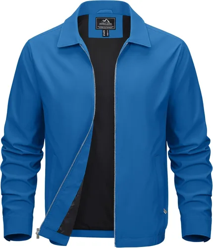 Miniatura 10 de MAGCOMSEN Chaquetas Ligeras para Hombre con Cremallera Completa Abrigo Ligero Chaqueta de Cuello Extendido Chaqueta Cortavientos Casual