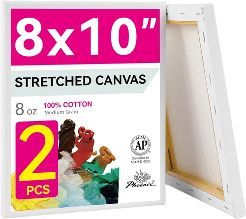 Miniatura 15 de PHOENIX - Lienzos de algodón blanco con bastidor para pintar, perfil de 5/8 pulgadas, imprimado triple para pinturas al óleo y acrílicas, 10x20