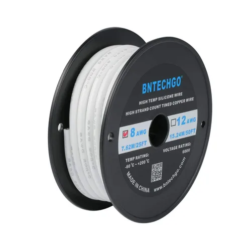 Miniatura 19 de Bntechgo 8 alambres de silicona suave y flexible, silicona resistente a altas temperaturas, altamente eficiente 8 AWG calibre, 1650 hilos de alambre