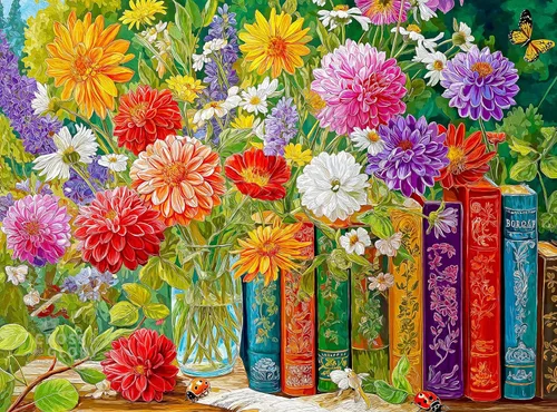 Miniatura 11 de Cross & Glory - A Garden of Wonders - Rompecabezas de 1000 piezas para adultos Rompecabezas vibrante de naturaleza y arte Rompecabezas
