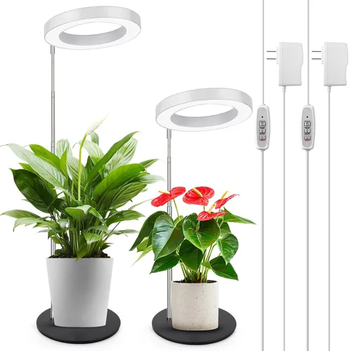 LORDEM Luz de crecimiento, luz LED para plantas de interior, lámpara de crecimiento de escritorio de espectro completo con temporizador automático