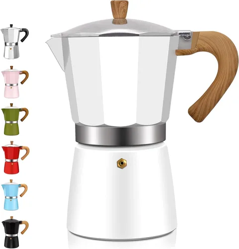 Miniatura 18 de Estufa de aluminio de 2 tazas de café expreso Moka Pot Express Percolator Italiano Classic Mocha Máquina de café para café italiano y cubano Plateado