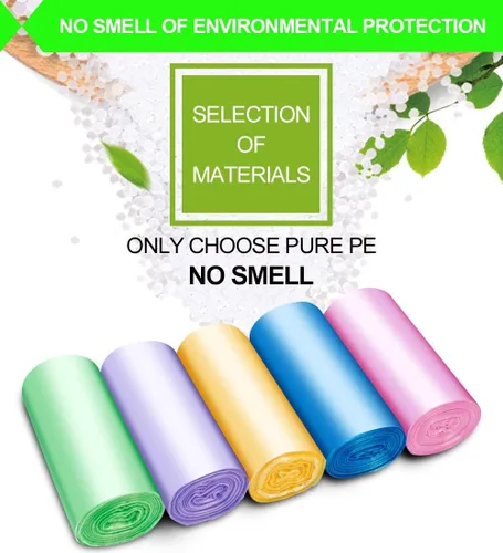 Miniatura 3 de FORID Bolsas de basura pequeñas – 2.6 galones, 8 galones – 300 unidades en 10 rollos, 5 colores – Bolsas de basura duraderas para oficina, hogar