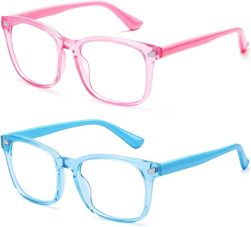 Miniatura 9 de Gafas de luz azul para niños, niñas, niños, adolescentes, antirreflejos, con bloqueo de luz azul, gafas de juegos para pantalla de computadora