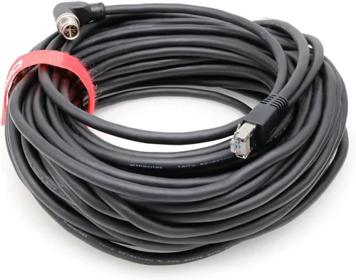 Miniatura 6 de Cable Ethernet Cat6 de 8 pines a RJ45 con código X M12 en ángulo de 90° para aplicaciones de red industrial Cognex (1M)