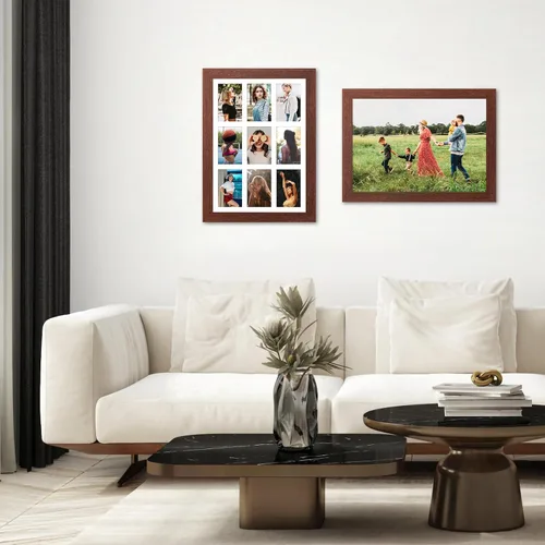 Miniatura 736 de Marcos de Fotos Collage de 13.5X15.5 con 7 Aberturas para Fotos de 4X6, Marco de Fotos Múltiples con Paspartú para Decoración de Pared, Grano