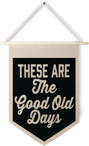 Qpenm Cartel de lona colgante vintage para pared, impresiones inspiradoras de banderines, decoración de pared positiva para la oficina en casa