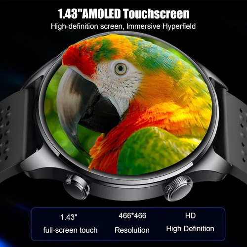 Miniatura 7 de Reloj inteligente para hombre, AMOLED de 1.43 pulgadas, GPS integrado, color negro Answer/Make Calls, Heart Rate Monitor, Sleep Monitor, SpO2