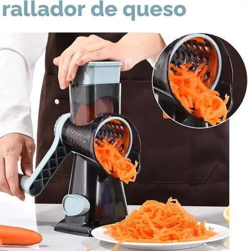 Miniatura 7 de Rallador de queso rotativo con mango Triturador de cocina Rallador Rebanador Rallador Raspador de hielo Rallador de queso para verduras, nueces