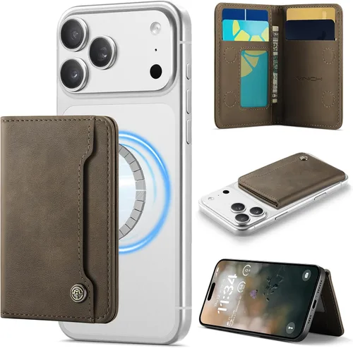 Miniatura 21 de Vinich para MagSafe Cartera Magnética con Bloqueo RFID Portador de Tarjetas Compatible con Teléfonos y Fundas MagSafe, Imán Fuerte Cartera