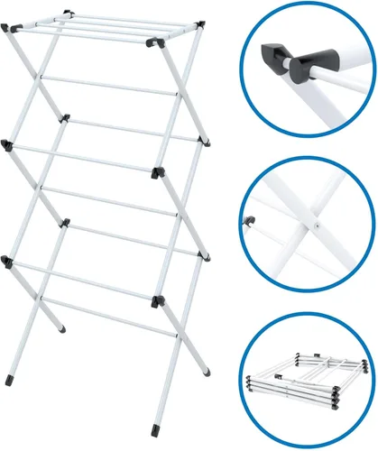 Miniatura 4 de Honey-Can-Do 3-Tier Folding Metal Clothes Drying Rack - Portable Accordion Laundry Drying Stand - 16 Ft Drying Capacity - Compact Space-Saving