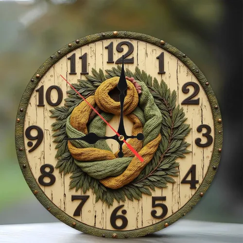 Miniatura 2 de Vintage Maple Wood Wall Clock for Home Office25cmx25cm