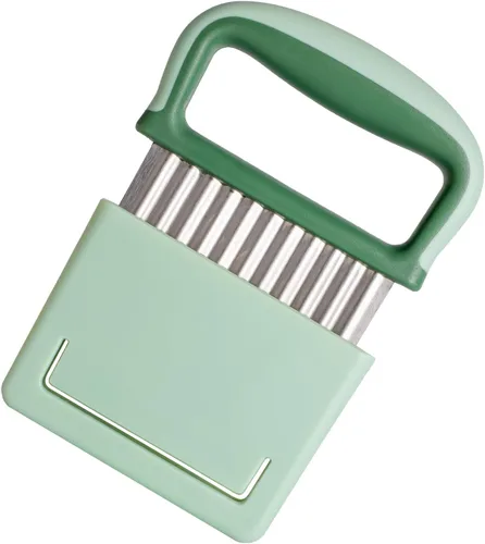 Cortador de arrugas, cortador de arrugas para verduras, cortador de ondas de acero inoxidable con funda protectora y asa, picador de papas, cortador