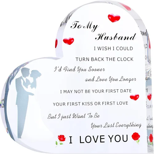 Miniatura 11 de Placa de corazón de acrílico, citas inspiradoras, regalo romántico para novia, novio, amante, regalo para boda, cumpleaños, aniversario, decoración