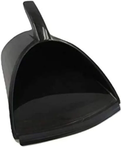 HandyPan - Recogedor resistente, color negro, grande, fabricado en los Estados Unidos con borde de sellado apretado para mantener el polvo, la