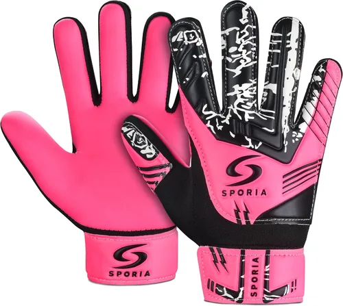 Miniatura 14 de SPORIA Guantes de portero para jóvenes con doble protección para la muñeca, guantes de fútbol para niños, material de látex antideslizante, guantes