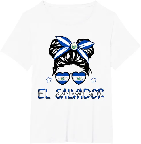 Miniatura 63 de Camiseta de El Salvador para Niñas Bandera Patrimonio Hispano Salvadoreño