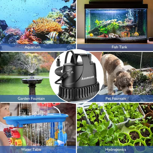Miniatura 6 de Bomba de agua sumergible de 200 GPH, bomba de fuente de agua de 10 W, bomba de acuario, bomba de agua de 750 L/H con cable de alimentación de 7 pies