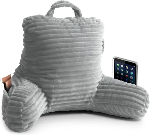 Miniatura 46 de Nestl Almohada de lectura para niños y adolescentes con espuma viscoelástica triturada, almohadas de respaldo de felpa de corte lujoso para leer