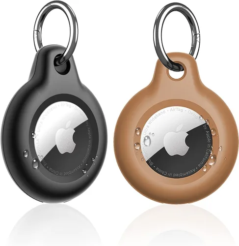 Supfine Soporte impermeable para Airtag, paquete de 2 llaveros Air Tag, funda protectora de cuerpo completo con llavero de bucle para Apple Tags,