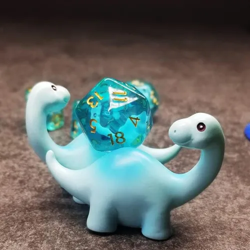 Miniatura 7 de Sage's Portal Juego de dados DND de resina para familiares de dinosaurios y reptiles, juego de dados poliédricos para Dungeons and Dragons RPG