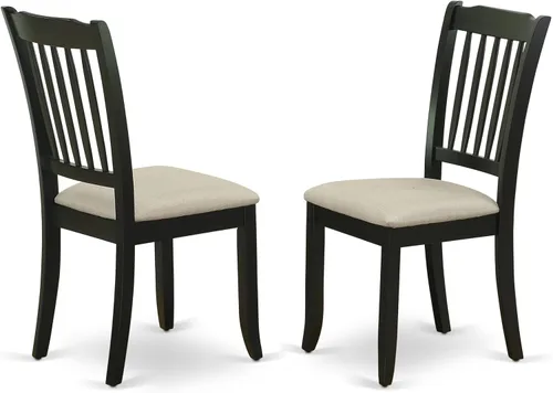 Miniatura 14 de East West Furniture DAC-BCH-W Danbury - Juego de 2 sillas de comedor de madera maciza, con respaldo de listones, color negro y cereza
