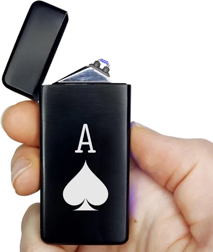 Miniatura 10 de Encendedor eléctrico de doble arco, recargable, USB, resistente al viento, de plasma, sin llama, para hombres (estilo 12 - sol/luna)