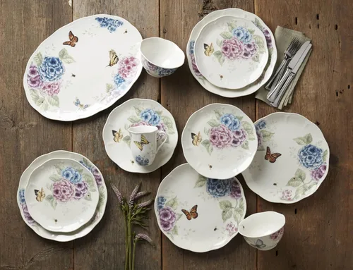 Miniatura 7 de Lenox - Juego de vajilla de 12 piezas Mariposa Prado Hortensia 849407