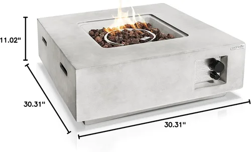 Miniatura 8 de SereneLife Mesa para fogata de propano para exteriores, certificada segura de 40.000 pulsos, encendido por pulsos, resistente a la intemperie, mesa