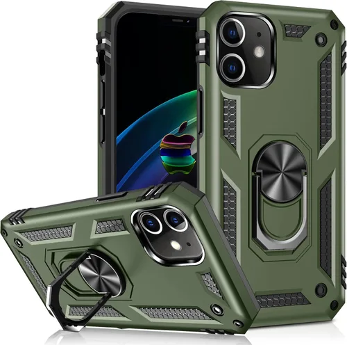 Miniatura 8 de Korecase Funda para iPhone 8, protección de cámara, armadura militar, doble capa, soporte compatible con iPhone 6 6s y iPhone 7 8, color negro