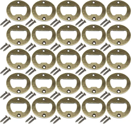 Miniatura 4 de Juego de 100 abridores de botellas de acero inoxidable redondo DIY abridor de botellas Kit de hardware suministro de piezas con tornillos