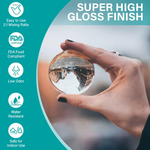 Miniatura 5 de Resina fundida transparente para manualidades, sin burbujas, similar al agua, largo tiempo de trabajo para la fabricación de joyas, posavasos, se