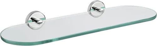Miniatura 30 de JQK Estante de vidrio para baño dorado, almacenamiento de ducha de vidrio templado de 20 por 5 pulgadas, montaje de pared dorado cepillado de acero