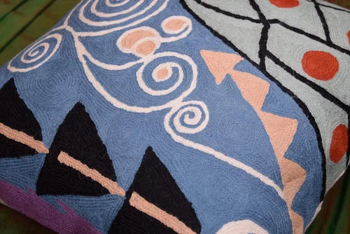 Miniatura 8 de Klimt - Funda de almohada moderna azul para sofá Almohadas contemporáneas azules Cojín de silla moderno abstracto Almohada moderna