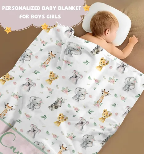 Miniatura 2 de Manta de bebé personalizada para niñas y niños, manta de bebé personalizada con nombre, mantas personalizadas con nombre para niños, manta de Lindos