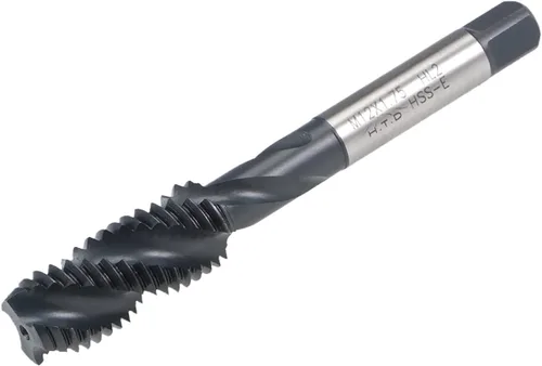 Miniatura 8 de uxcell M8 x 1,25 espiral flauta roscada, máquina métrica roscado HSS nitruración revestido, vástago redondo con extremo cuadrado, tolerancia H2