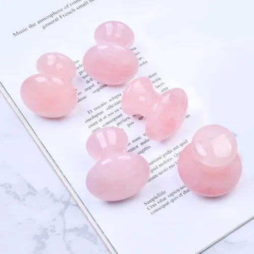 Miniatura 5 de 2 piedras de masaje en forma de hongo, piedra de jade natural, roca caliente para masaje de spa (2-P & B, rosa y azul)