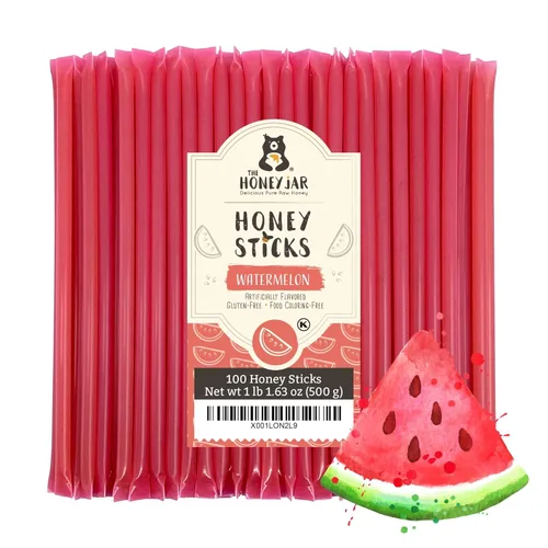 Miniatura 35 de The Honey Jar Palitos de miel lisos, pajitas de miel pura para el té, café o un placer saludable, una cucharadita de miel saborizada por barra