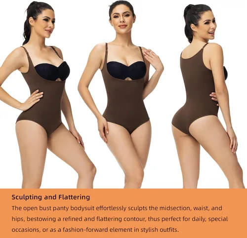 Miniatura 5 de ATTLADY Body moldeador para mujer con control de abdomen, moldeador de cuerpo completo, tirantes delgados, camisola, tops