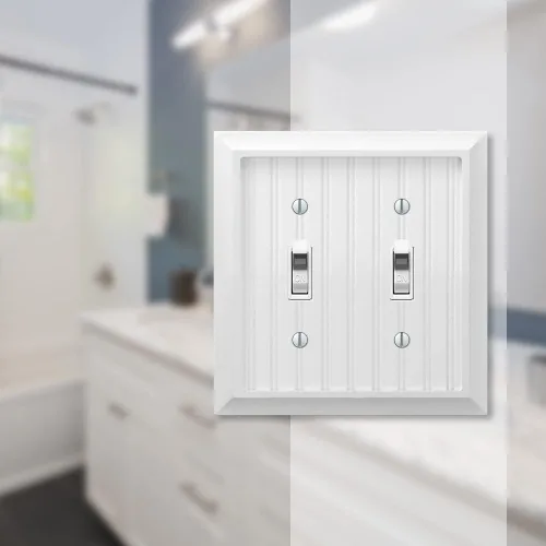 Miniatura 2 de Amerelle 279TTW - Placa de pared estilo cabaña, 2 palancas, madera compuesta, blanco, paquete de 1
