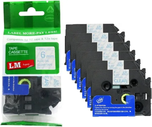 Miniatura 23 de Paquete de 1 unidad LM Tapes LMe511 Premium de 1/4 de pulgada con impresión negra en etiqueta azul compatible con Brother TZe-511 P-Touch, incluye