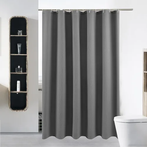 S·Lattye Forro de cortina de ducha gris de 40 x 72 pulgadas, tela repelente al agua, poliéster lavable (más ancho que 36 pulgadas de calidad de