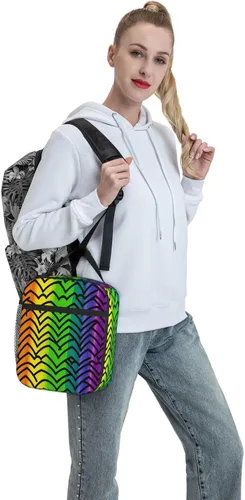Miniatura 6 de Lonchera con aislamiento para mujer, bolsa de almuerzo con diseño de arco iris y orgullo gay para el trabajo, picnic, portátil