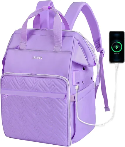 Leudes Mochila para tejer, organizador de almacenamiento de hilo, bolsa de ganchillo grande tote, regalo de Navidad, estuche para llevar proyectos,