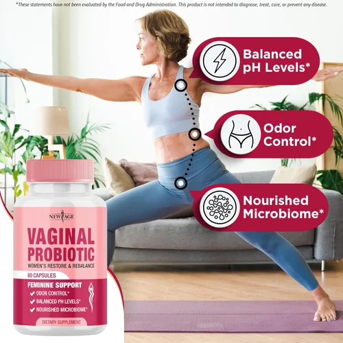 Miniatura 3 de NEW AGE Probióticos vaginales para mujeres con prebióticos, extracto de arándano y una mezcla de probióticos Lactobacillus, apoya el equilibrio